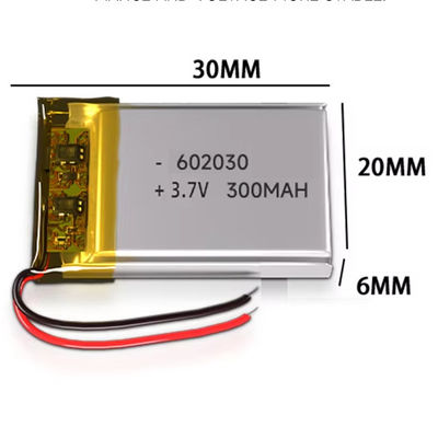 Good price Powerful Li Polymer Battery 3.7V 602030 300mAh for Lighting Device And Electric Toys online